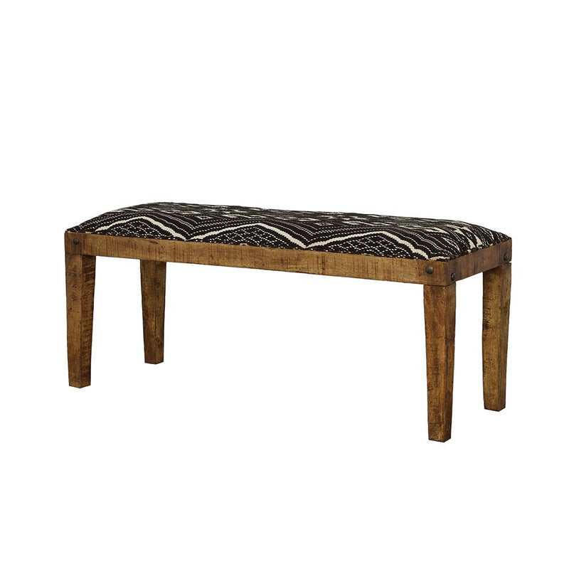 Lamont Fabric Upholstered Accent Bench Black and Natural - detail 4