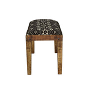 Lamont Fabric Upholstered Accent Bench Black and Natural - detail 5