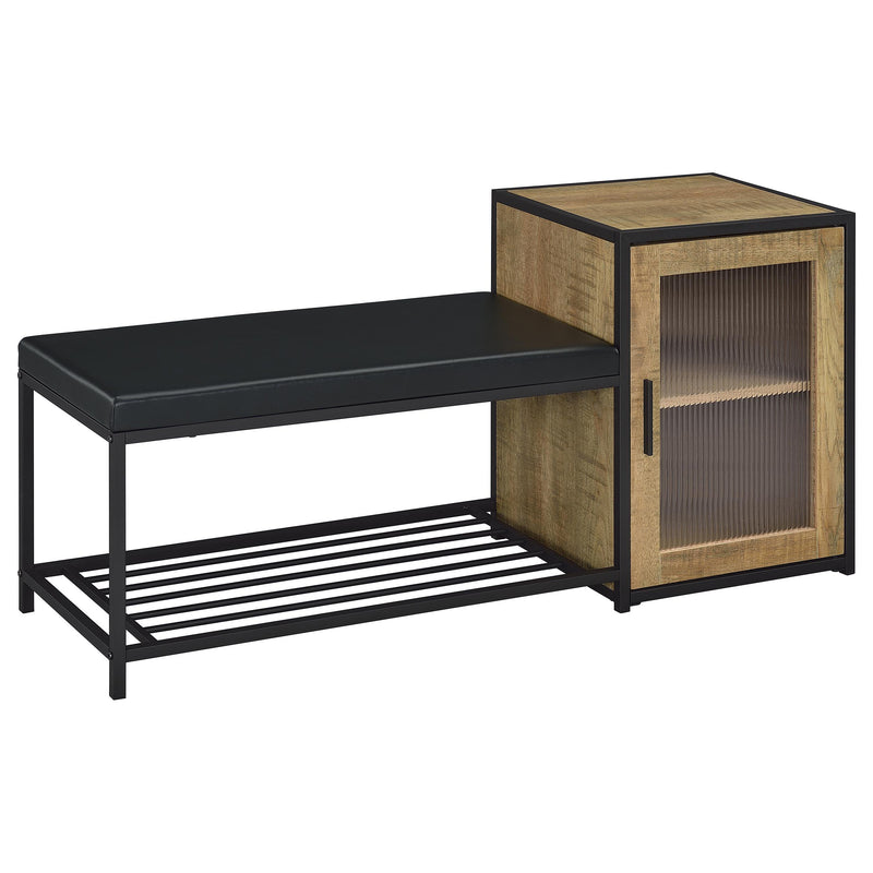 Martino Shoe Storage Entryway Bench with Cabinet Mango and Black - alternate view