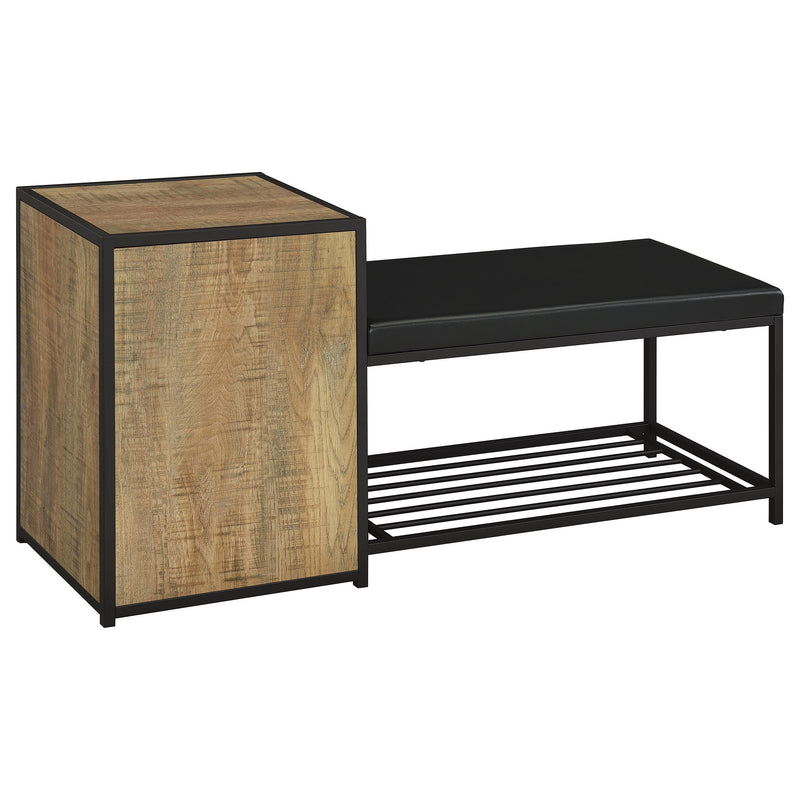 Martino Shoe Storage Entryway Bench with Cabinet Mango and Black - detail 6
