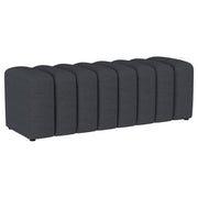 Summer Fabric Upholstered Tufted Accent Bench Charcoal - alternate view