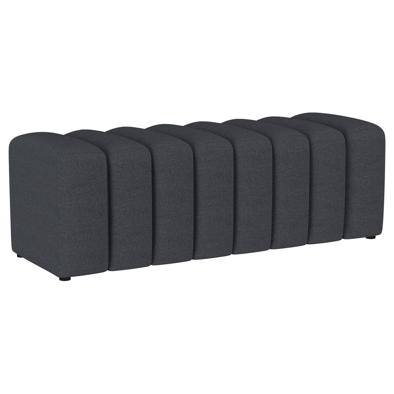 Summer Fabric Upholstered Tufted Accent Bench Charcoal - alternate view