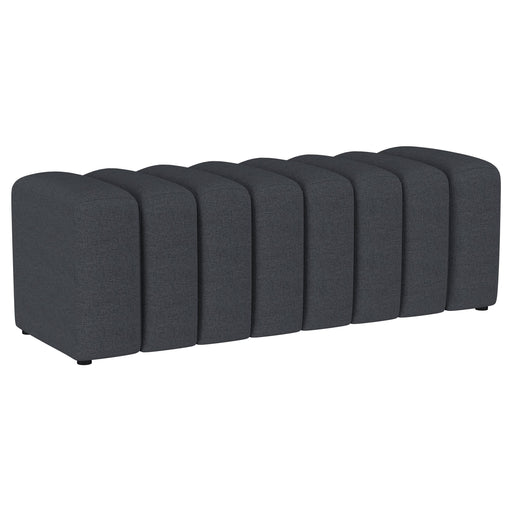 Summer Fabric Upholstered Tufted Accent Bench Charcoal - alternate view