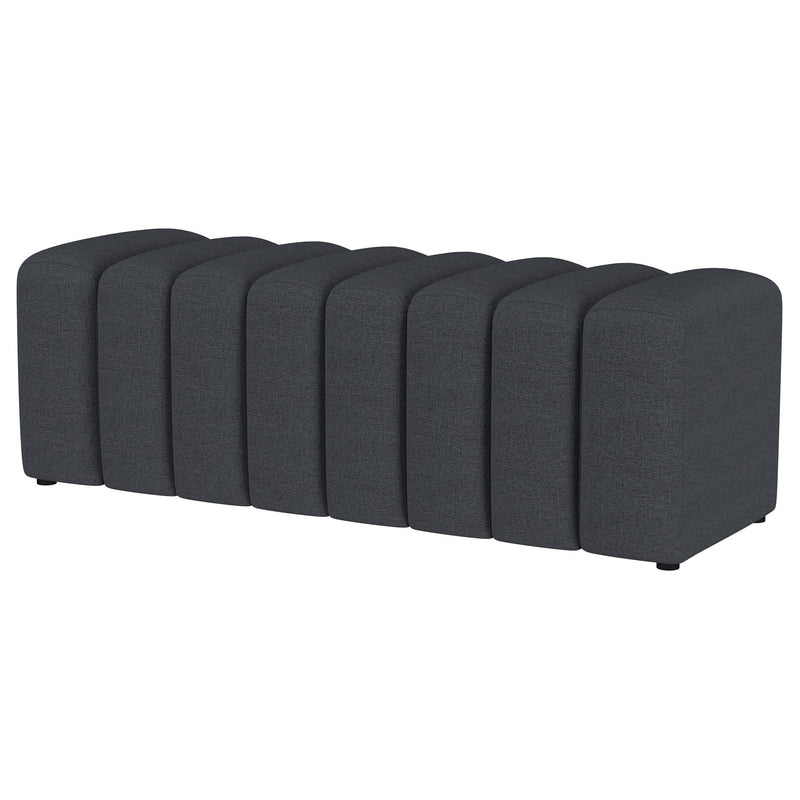 Summer Fabric Upholstered Tufted Accent Bench Charcoal - detail 4
