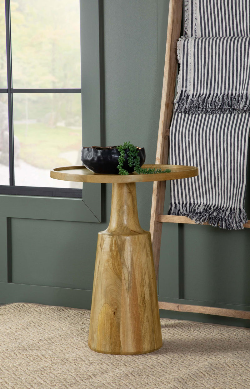 Ixia Round Solid Mango Wood Accent Side Table