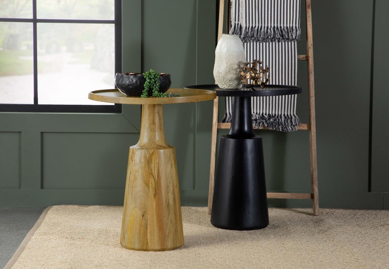 Ixia Round Solid Mango Wood Accent Side Table