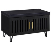 Brixton 2-door Padded Entryway Shoe Storage Bench Black - alternate view