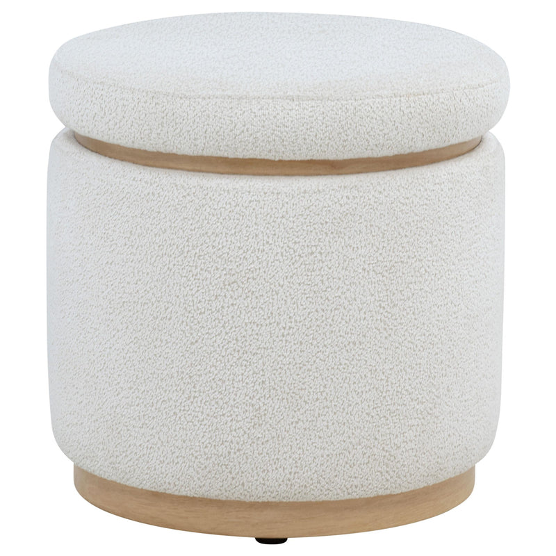 Remuda Boucle Upholstered Round Storage Ottoman