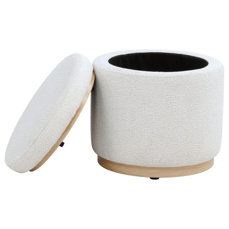 Remuda Boucle Upholstered Round Storage Ottoman
