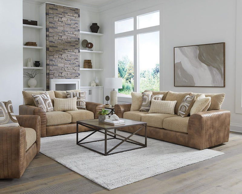 Camel Sofa & Loveseat