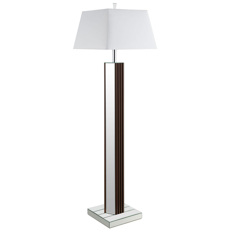 Elena 67-inch Square Tapered Mirrored Floor Lamp Brown - detail 3