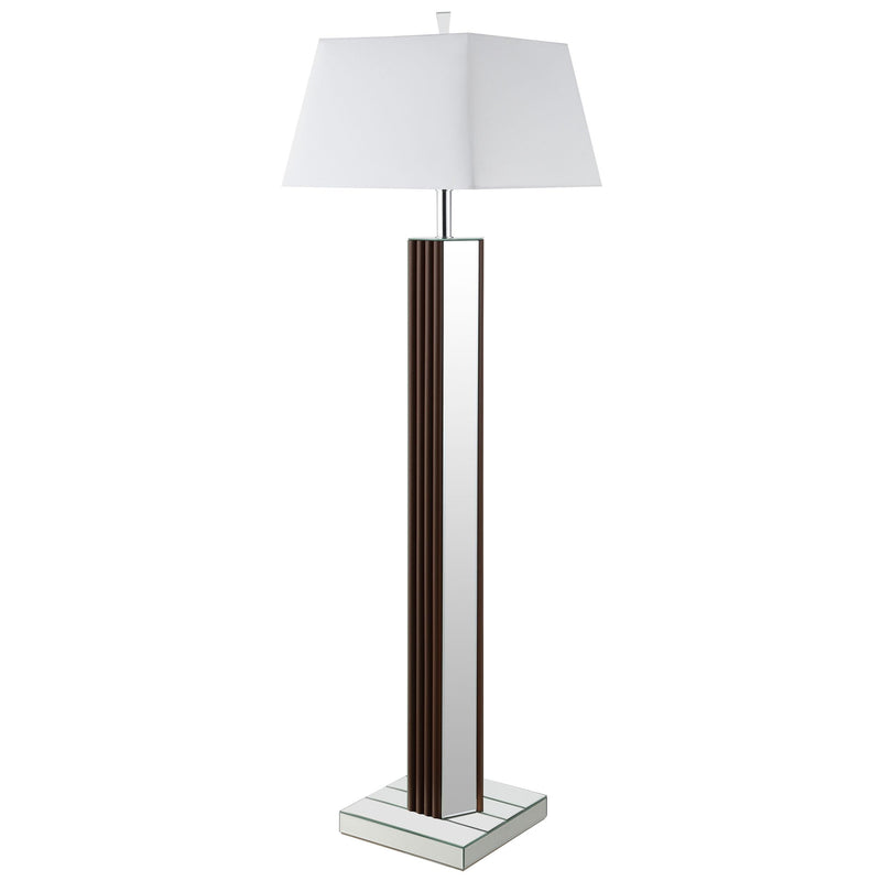 Elena 67-inch Square Tapered Mirrored Floor Lamp Brown - detail 5