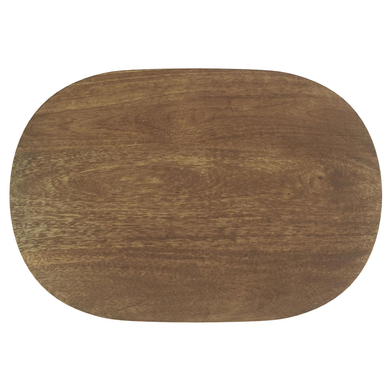 Fletcher Oval Solid Mango Wood Accent Side Table