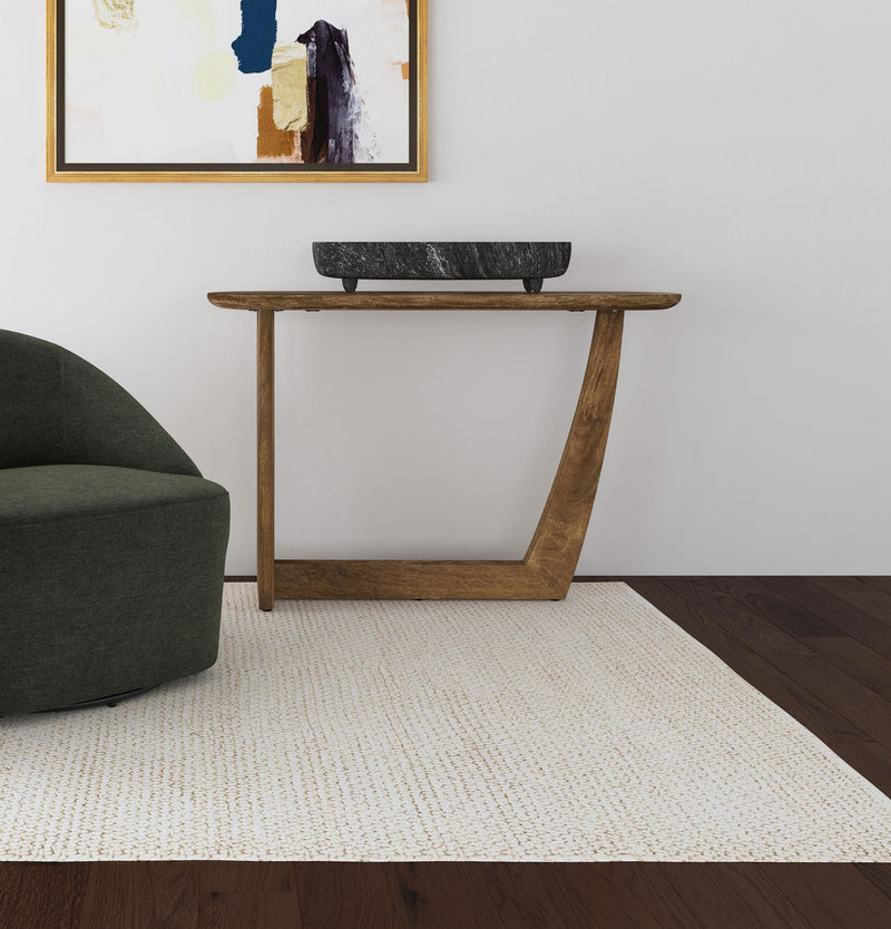 Fletcher Oval Solid Mango Wood Entryway Console Table