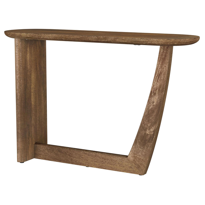 Fletcher Oval Solid Mango Wood Entryway Console Table