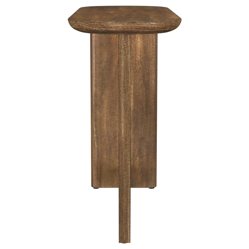 Fletcher Oval Solid Mango Wood Entryway Console Table