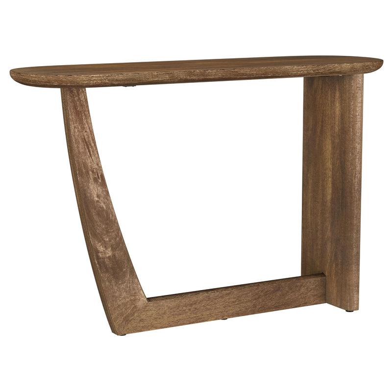 Fletcher Oval Solid Mango Wood Entryway Console Table