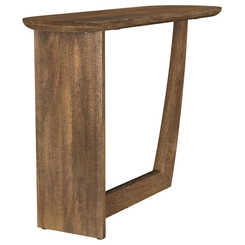 Fletcher Oval Solid Mango Wood Entryway Console Table