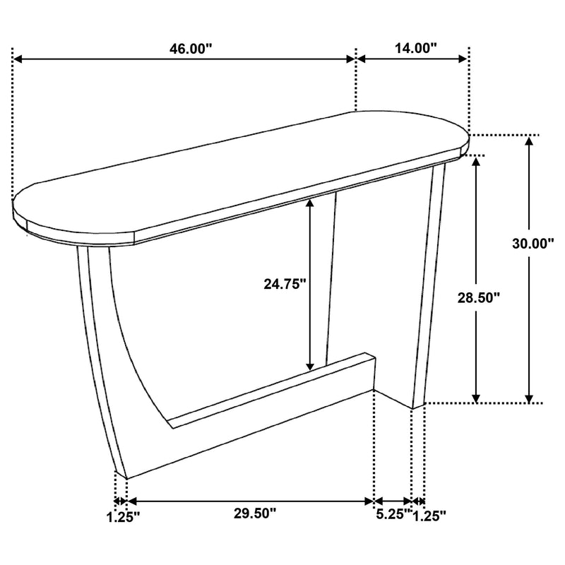 Fletcher Oval Solid Mango Wood Entryway Console Table