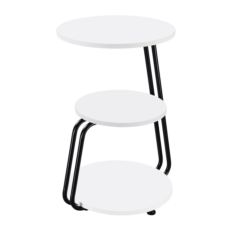 Hilly 3-tier Round Accent Side Table White and