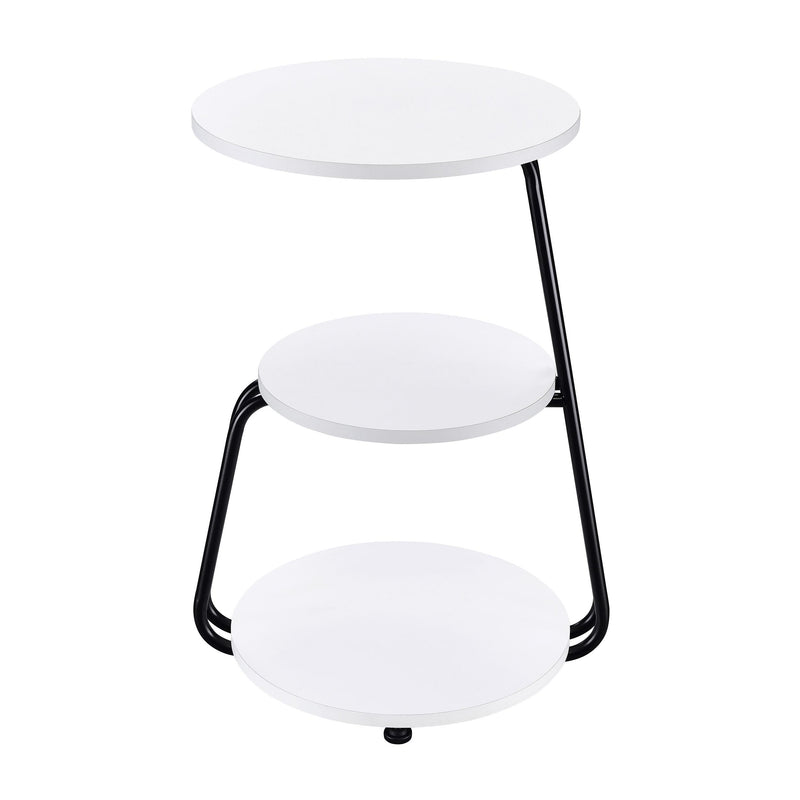 Hilly 3-tier Round Accent Side Table White and