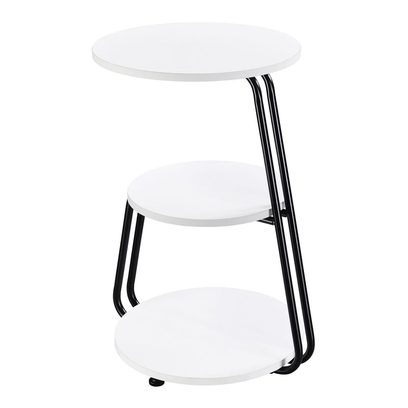 Hilly 3-tier Round Accent Side Table White and