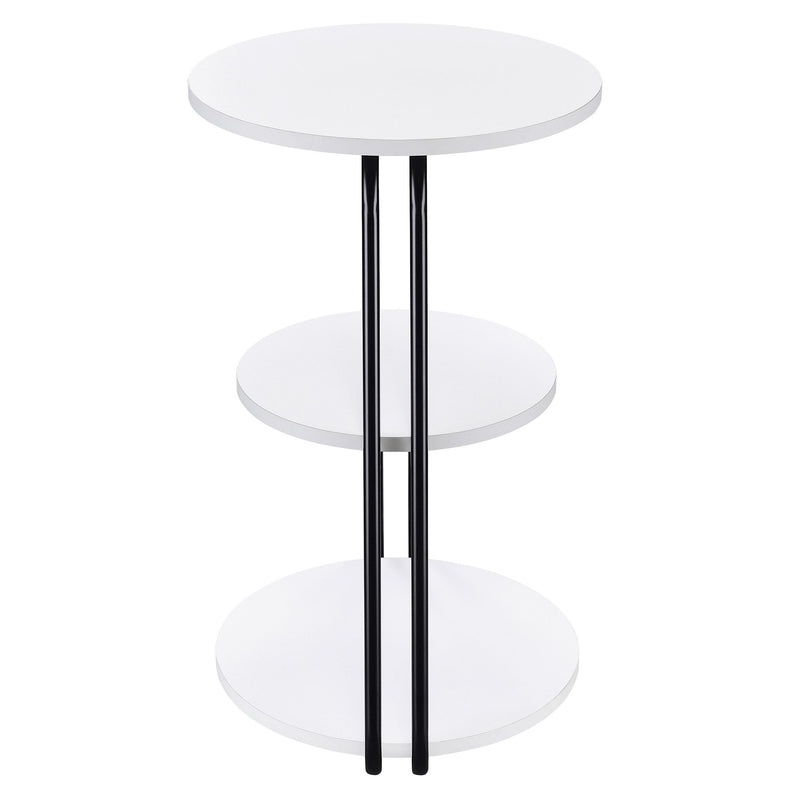 Hilly 3-tier Round Accent Side Table White and