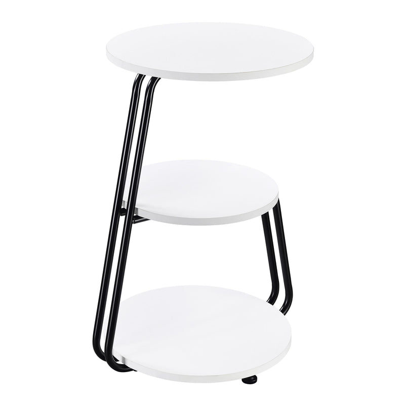 Hilly 3-tier Round Accent Side Table White and