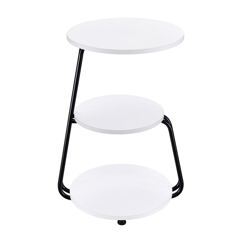 Hilly 3-tier Round Accent Side Table White and
