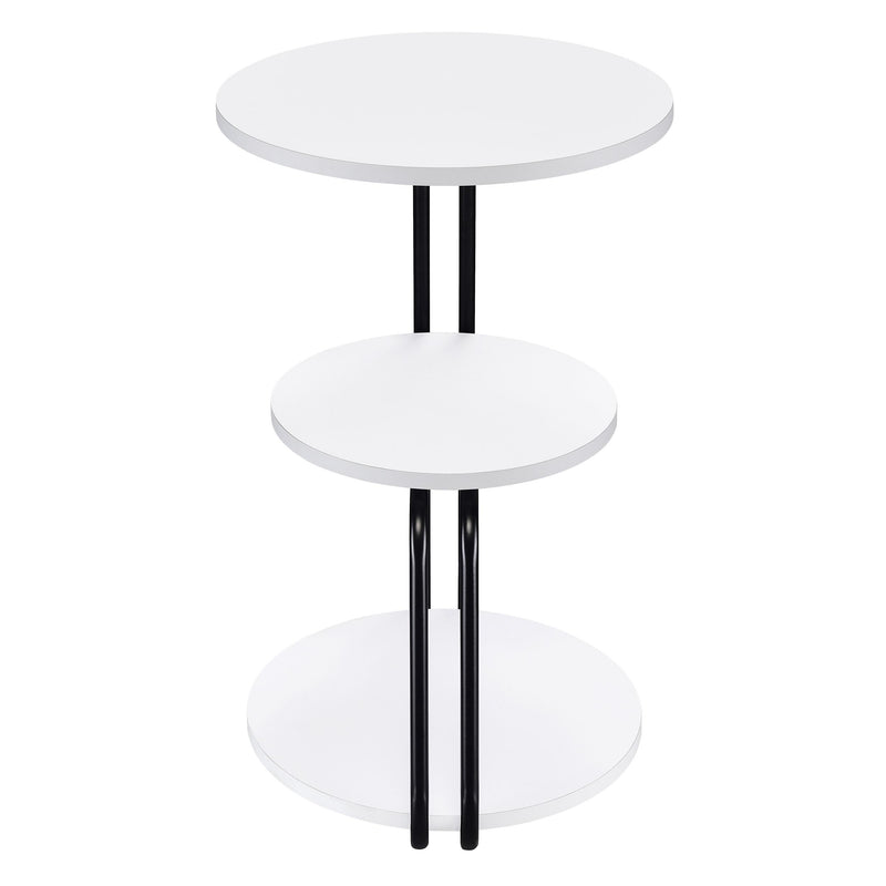Hilly 3-tier Round Accent Side Table White and