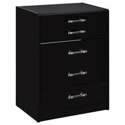 Danbury 3-drawer Makeup Vanity & Stool Set Black High Gloss - detail 3