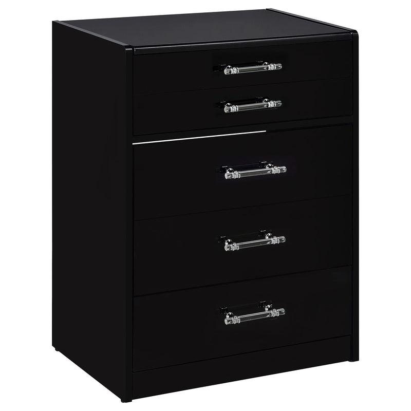 Danbury 3-drawer Makeup Vanity & Stool Set Black High Gloss - detail 3