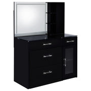 Flora 2-drawer Vanity Set with LED Mirror Black High Gloss - detail 4