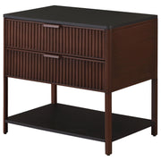 Zimmerlee 2-drawer Side Table with Shelf Rust Brown - detail 4