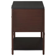 Zimmerlee 2-drawer Side Table with Shelf Rust Brown - detail 5