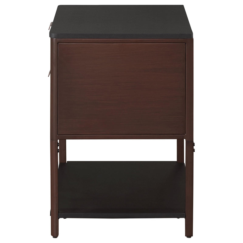 Zimmerlee 2-drawer Side Table with Shelf Rust Brown - detail 5