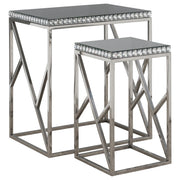 Betsy 2-piece Mirrored Stainless Steel Nesting Tables Silver - alternate view