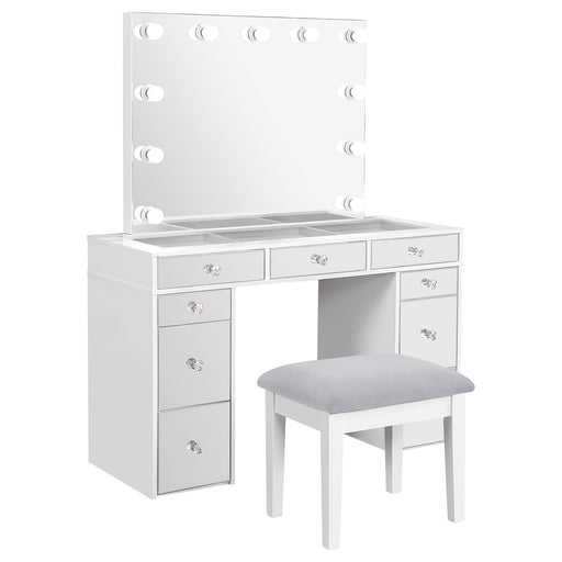 Regina Makeup Vanity Table Set with Lighting White - alternate view