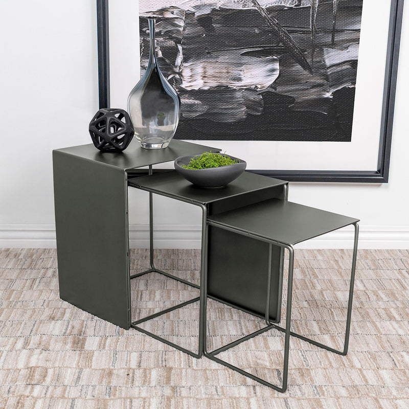 Imez 3-piece Rectangular Metal Nesting Table Set