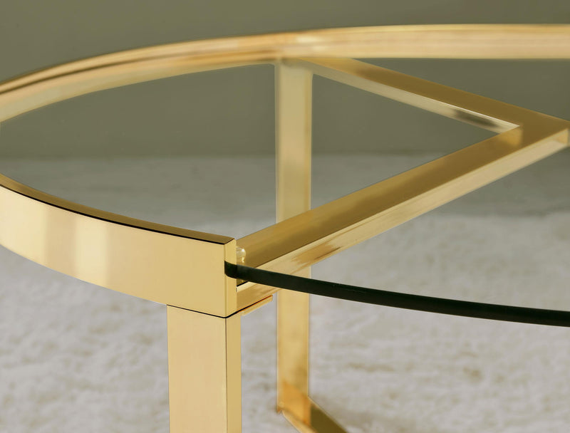 Delia 2-Piece Round Glass Top Nesting Coffee Table