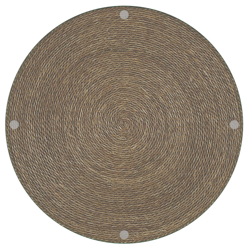 Halden Round Woven Seagrass Accent Side Table