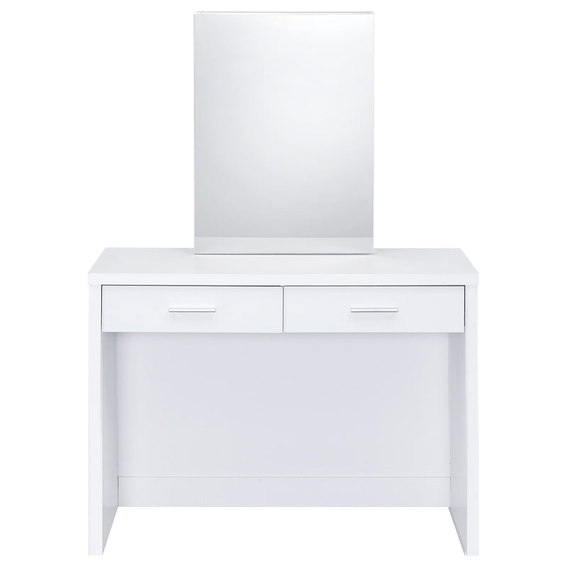 Bunbury Makeup Vanity Table Set Storage Mirror and Stool White - detail 6