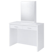 Bunbury Makeup Vanity Table Set Storage Mirror and Stool White - detail 7