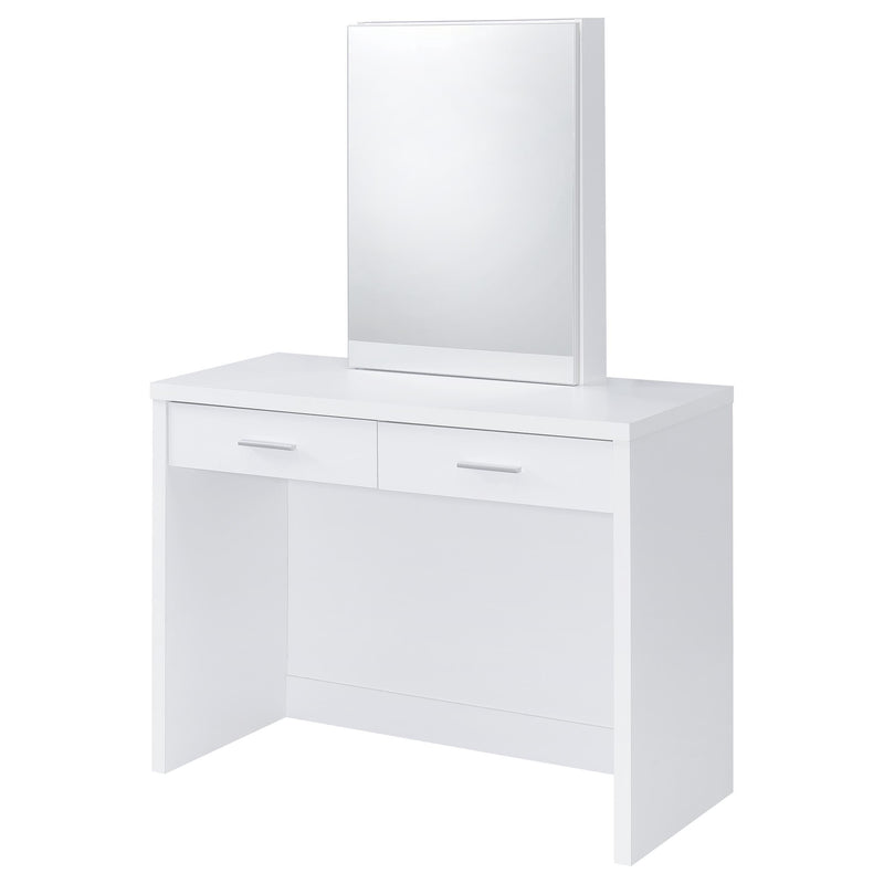 Bunbury Makeup Vanity Table Set Storage Mirror and Stool White - detail 7