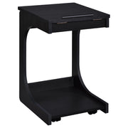 Ralston C-Shaped Lift-Top Sofa Side Table With Casters Black - detail 3