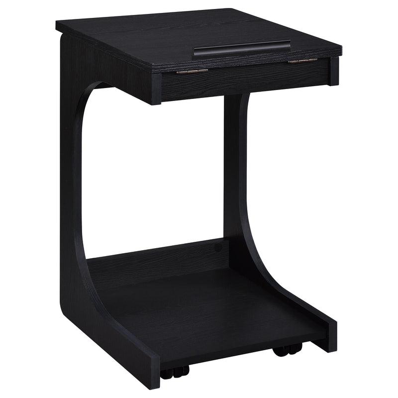 Ralston C-Shaped Lift-Top Sofa Side Table With Casters Black - detail 3