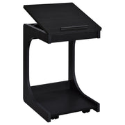 Ralston C-Shaped Lift-Top Sofa Side Table With Casters Black - detail 4