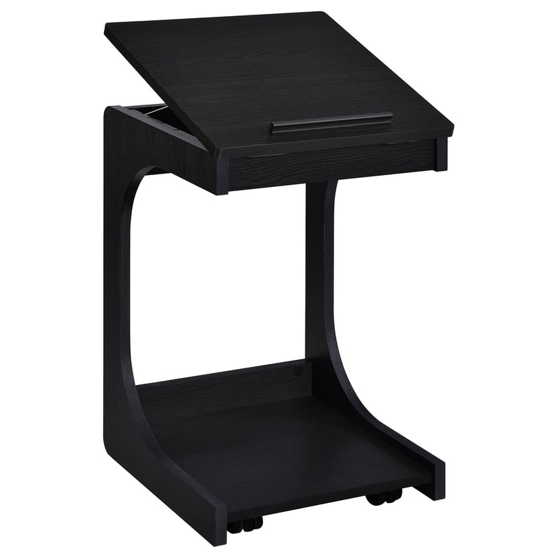 Ralston C-Shaped Lift-Top Sofa Side Table With Casters Black - detail 4