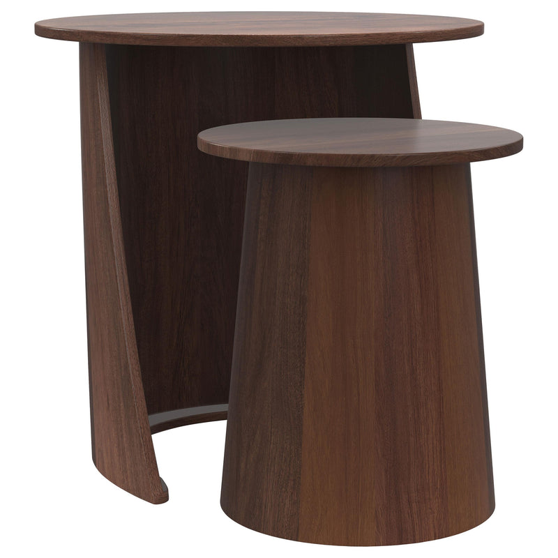 Yency 2-piece Round Mango Wood Nesting Table Set