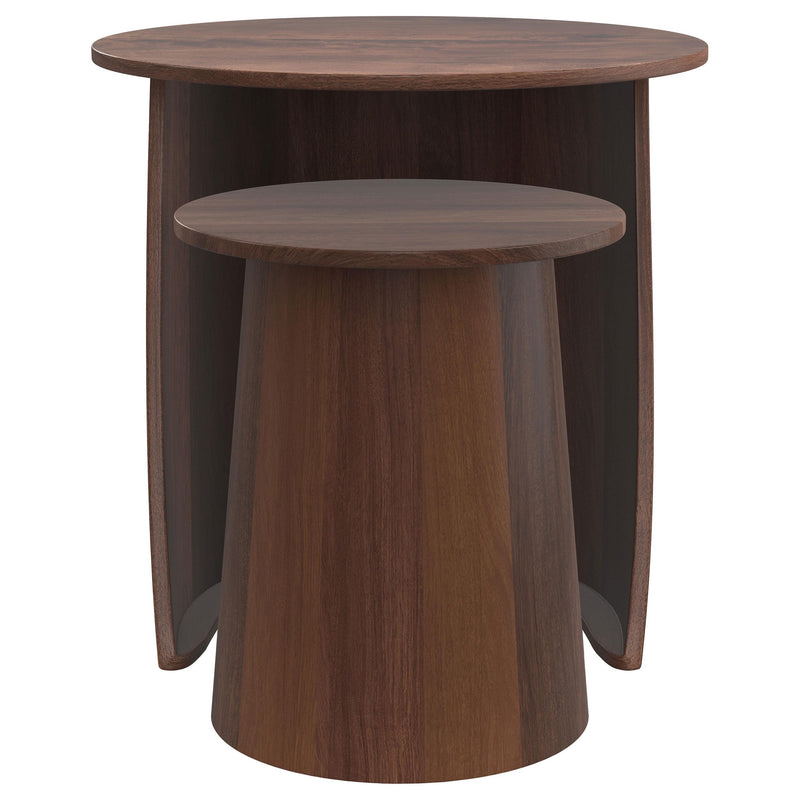 Yency 2-piece Round Mango Wood Nesting Table Set